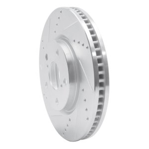 Lexus IS Brake Rotor (1) - Front Right - R1 Concepts - Drilled & Slotted - Silver - `06-`15